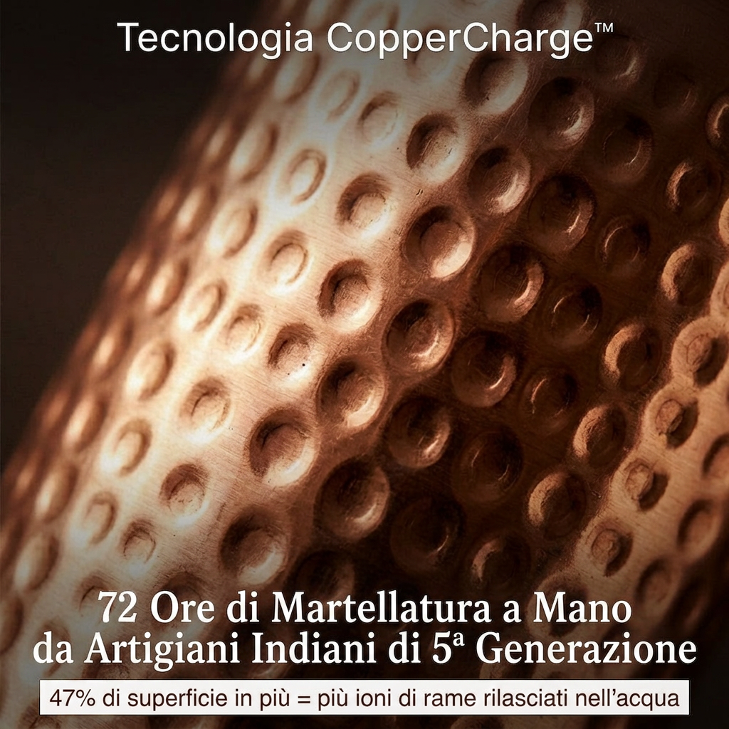 Bottiglia Ayurvedica Certificata in Rame Puro