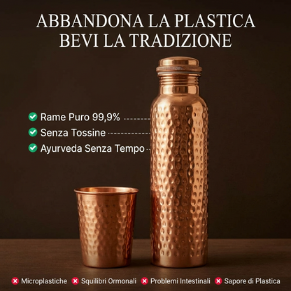 Bottiglia Ayurvedica Certificata in Rame Puro