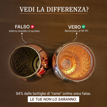 Bottiglia Ayurvedica Certificata in Rame Puro