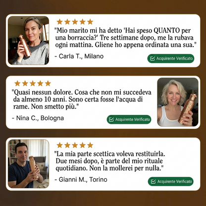Bottiglia Ayurvedica Certificata in Rame Puro